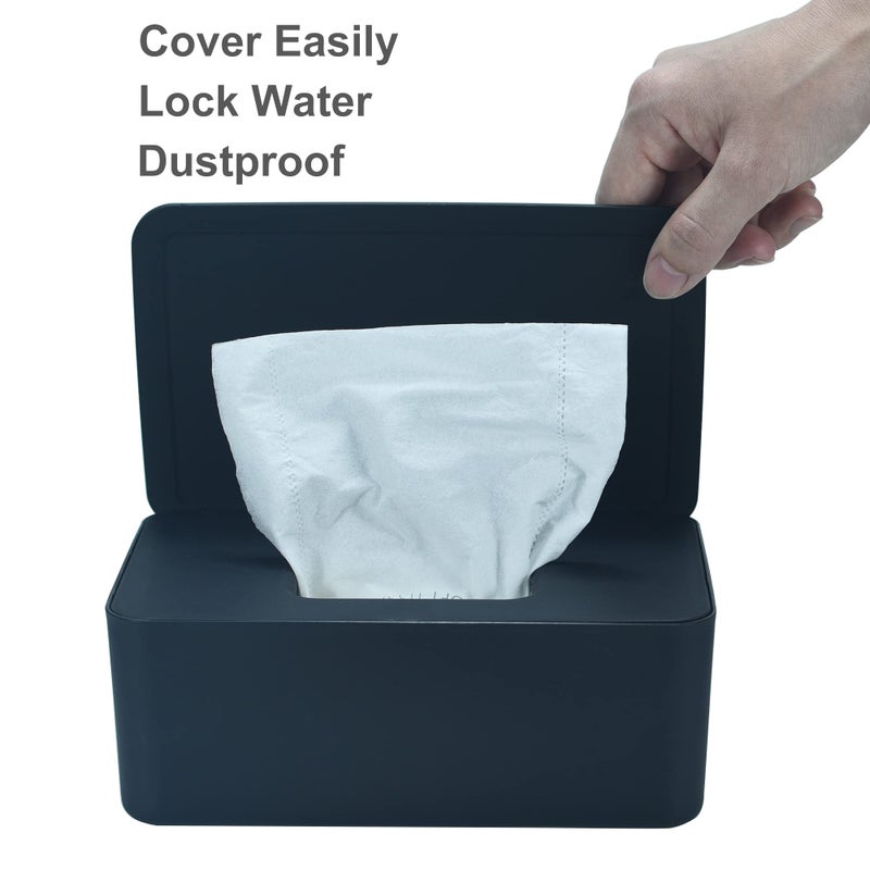 SOCOMAN Diaper Wipes Dispenser  Baby Wipes Case  Baby Wipe Holder Keeps Diaper Wipes Fresh  Wipe Container with Non-Slip Feet (Black) - Image 4